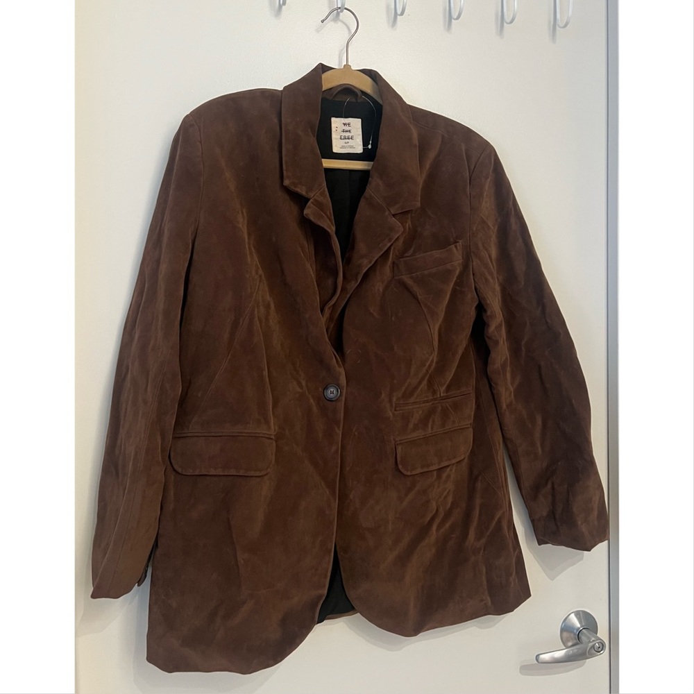 We The Free Paper Cut Faux Suede Blazer | Brown Bear